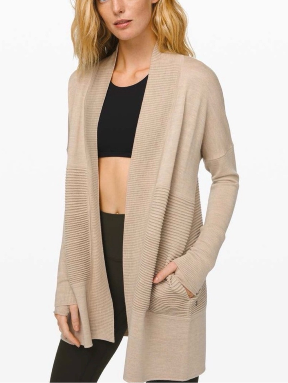 LULULEMON Sit in Lotus Wrap II Merino Wool, Size 10 in Beige Tan